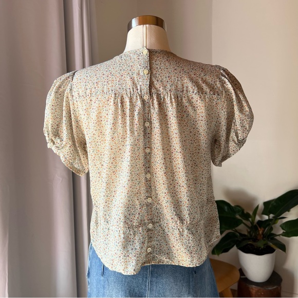 DOEN Pirouette Top/ blouse  in Mustard California Wildflower Floral - Picture 3 of 6